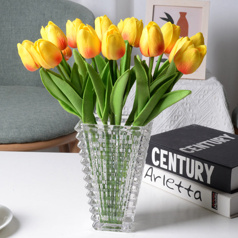 Mini Tulips Artificial Flowers Pu Simulation Home Decor Wedding Faux Flowers Handmade Bouquet Ornaments Office Culture