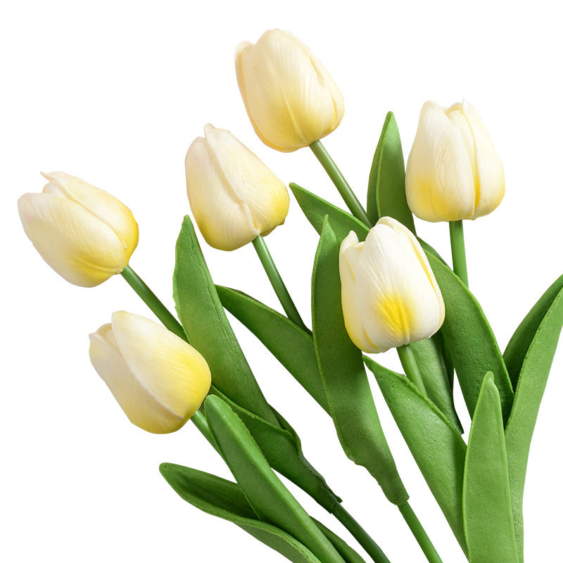 Mini Tulips Artificial Flowers Pu Simulation Home Decor Wedding Faux Flowers Handmade Bouquet Ornaments Office Culture